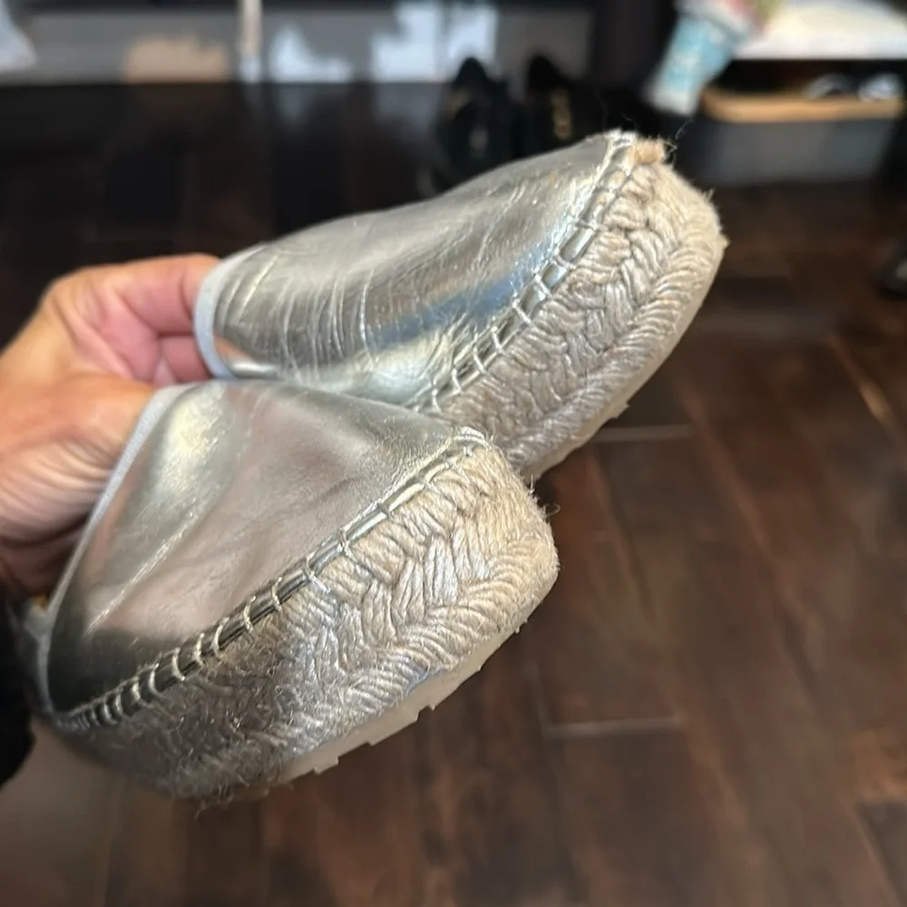 Love Moschino silver espadrilles size 37